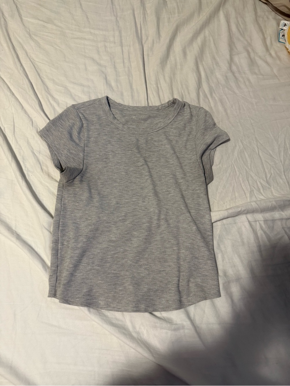 American Eagle Outfitters Heather Gray Ribbed Short Sleeve Tee